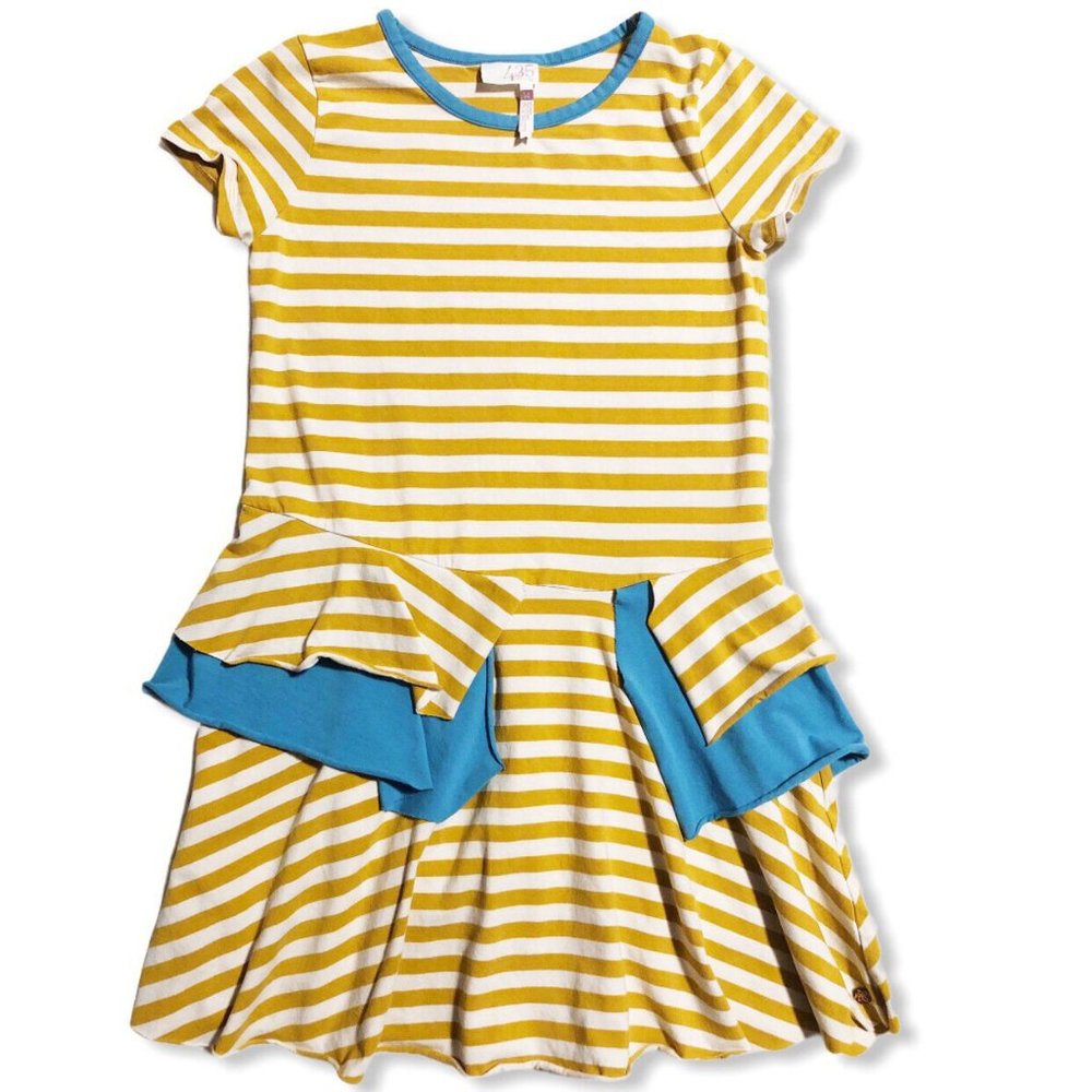 Matilda Jane 435 Girls Dress Sun Shiny Days Striped Yellow Spring Summer Size 14